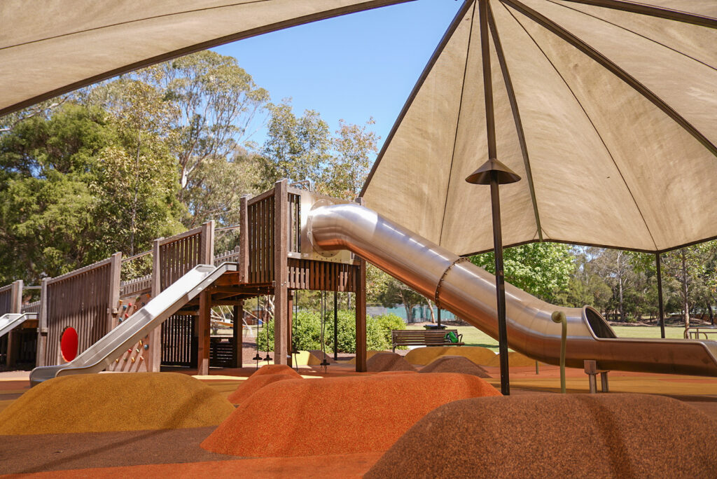 Central Gardens in Merrylands has two shaded playgrounds  