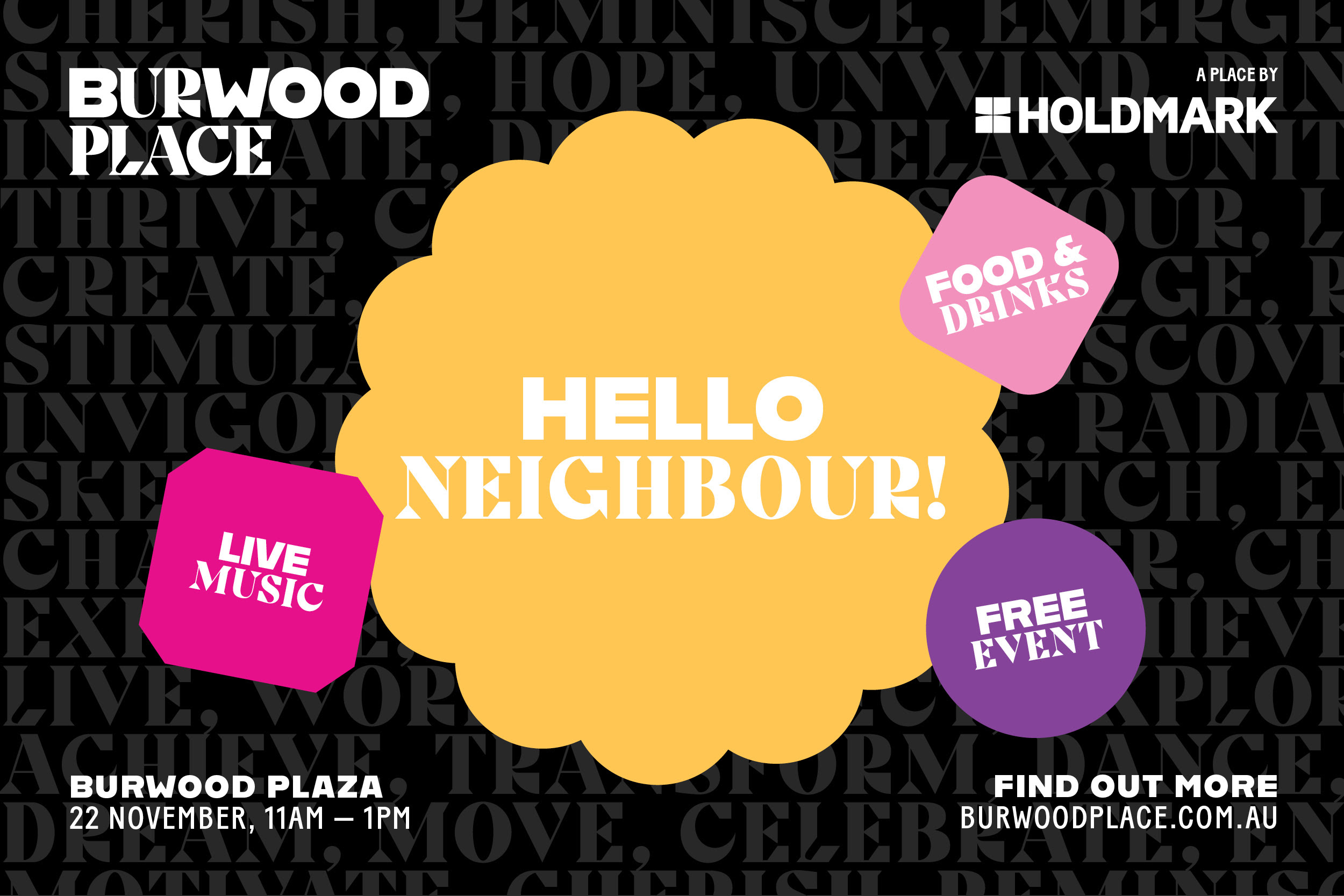 Hello-Neighbour-event-22-November-Burwood-Plaza